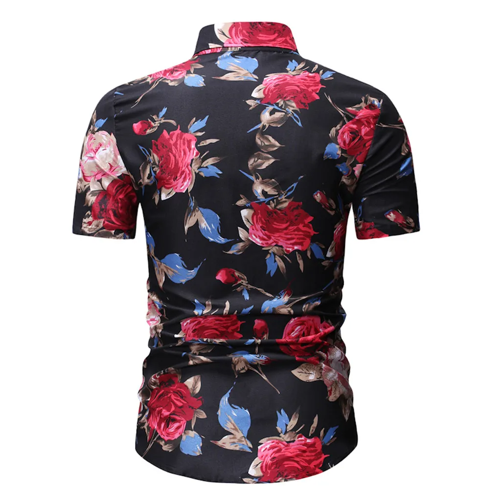 Стиль, мужская рубашка, мужская повседневная Летняя гавайская рубашка на пуговицах с коротким рукавом, топ, блузка, Лидер продаж