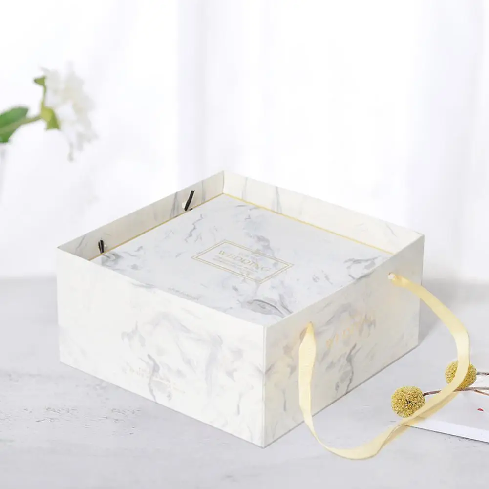 

Square Marbled Gift Box Bridesmaid With Hand Gift Box Wedding Candy Proposal Box Perfect For Wedding Showers Bachelorette Partie