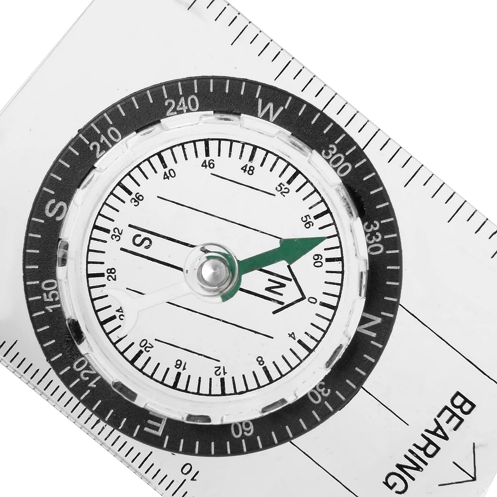 Plastic Camping Compass With Baseplate Map Reading Neck Strap Boating Hiking Outdoor Night Fishing Flying Backpacking Skiing