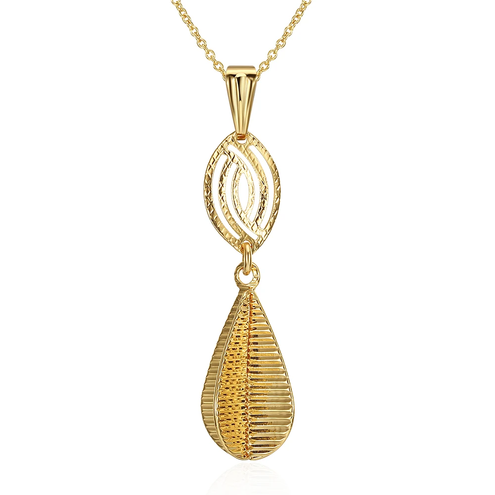 Fashion Water Drop Shape Necklaces & Pendants Gold Color Jewelry Accessories Birthday Gift For