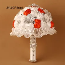 ZYLLGF Люкс Ручной Рамо Де Флорес Artificiales Пункт Boda Букет Свадебный Хорошая Цена Свадебные с Цветами в Руках WF16