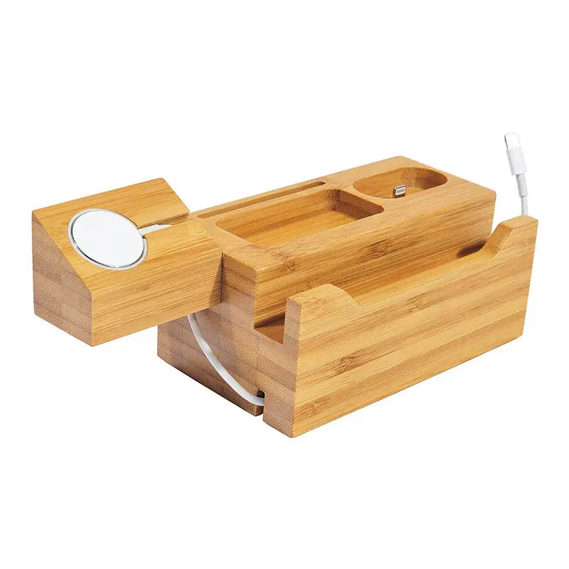 

For Charging Station Watch Airpods Charger Stand Iphone Charging Dock Cable Management Wood Charging Station With 3 USB Ports #8