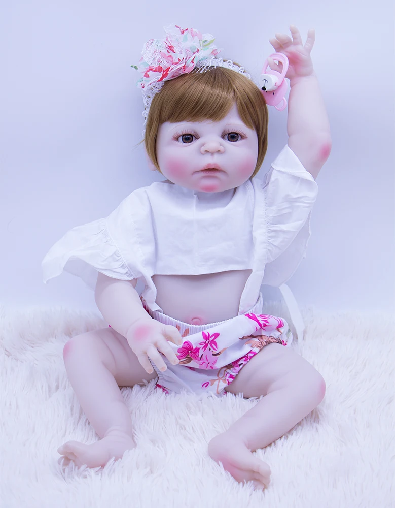 girl Bebes Reborn Dolls For Sale Non-toxic Silicone Vinyl Baby Doll 23 inch Wear cute clothes and plush toy kids birthday Gift
