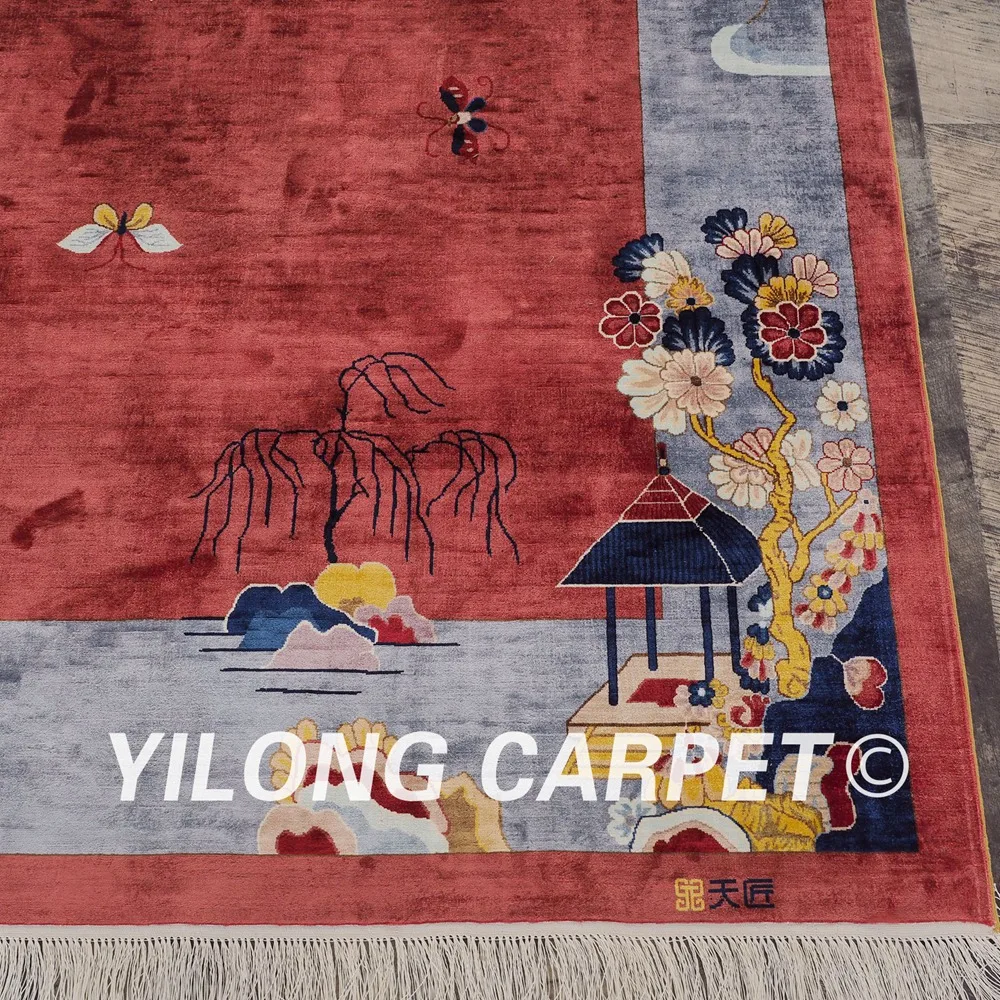 YILONG 6 56 'x 9 84' традиционный шелковый ковер ручной работы в стиле китайской