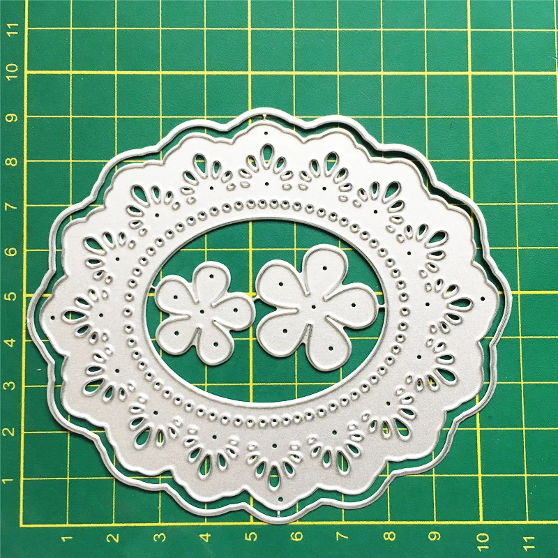

Oval Flower Frame Metal Cutting Dies Decorative Scrapbooking Steel Craft Die Cut Embossing Paper Cards Album Stencils Dies 2019