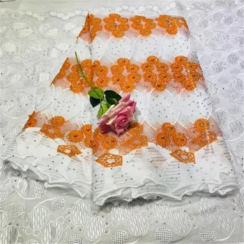 

Swiss Voile Nigerian Lace Fabric for Wedding Dress African Lace Fabric with Stones and Beans Tulle Pink 5 Yards 100% Ployester