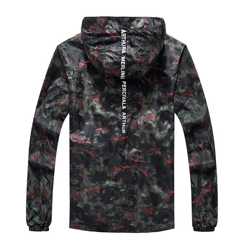 4XL-10XL الرجال التمويه فضفاض سترة الربيع الخريف الذكور عارضة فضفاض مصدات الرياح أبلى منفذها الهيب هوب اسكواش هود معطف 7XL CF20