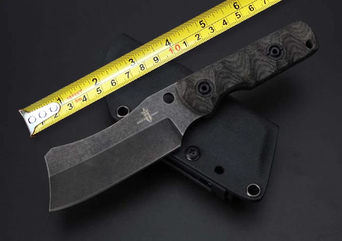 

High Quality Stone Wash Hunting Fixed Knife VG10 Blade Flax Handle Small Survival Knife Handmade Utility Knife Tactical K Sheath