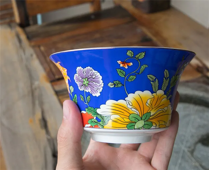 300 мл цветной Sancai Gaiwan яичная скорлупа из костяного фарфора чайная чашка и блюдце набор керамических чайных чашек с восьми сокровищами