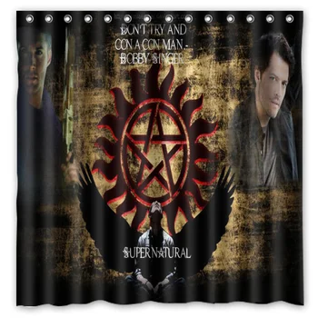 

[180*180cm]Custom Supernatural Polyester Bathroom Shower Curtain Waterproof Fabric Bath Decorative Curtain with Hooks