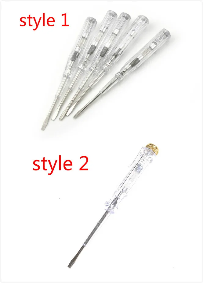 

1Pcs/lot 2styles 100-500V Induced Electrical Tester Screwdriver Test Probe Pen Voltage Detector light