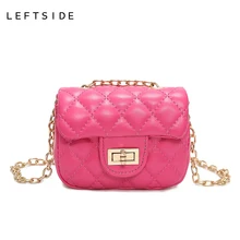 LEFTSIDE новая маленькая стеганая сумка для девочек, женская маленькая кожаная сумка на плечо с цепочкой, Детская сумка через плечо, кошелек