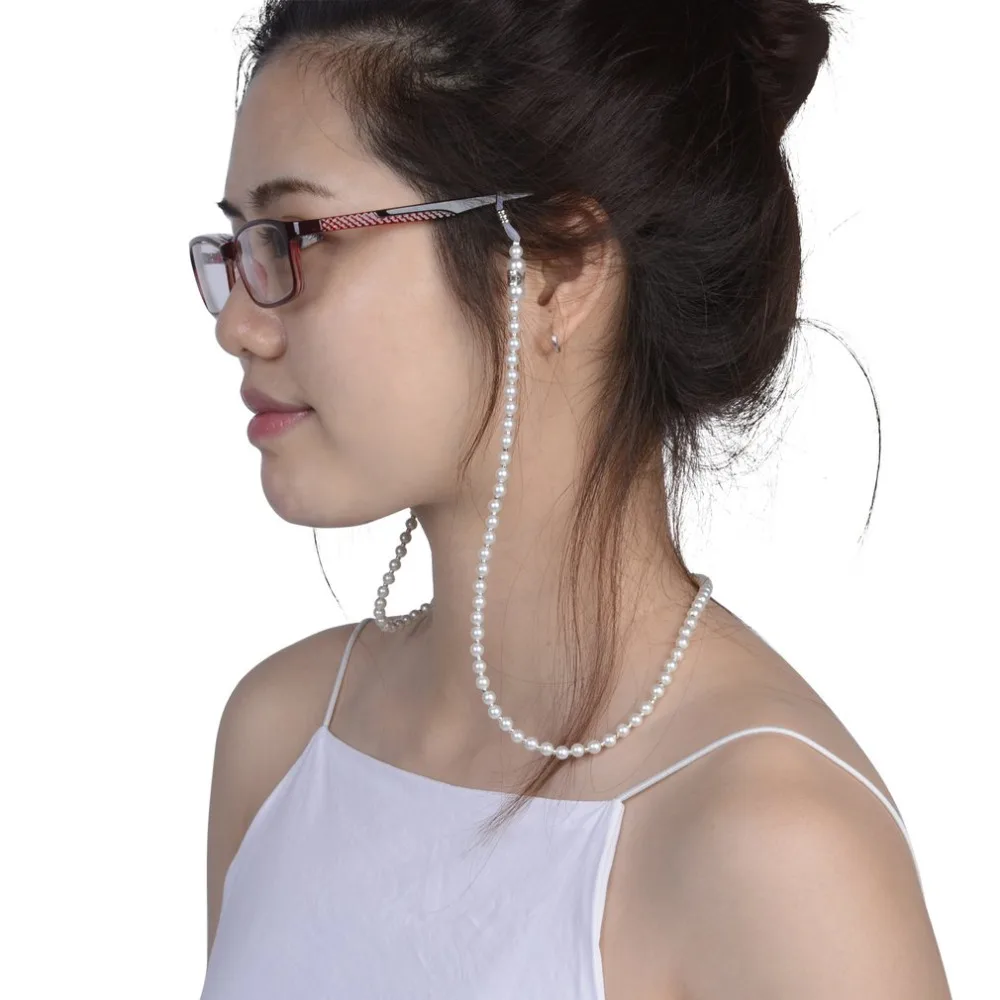 

Handmade Fashion Imitation Pearl Beaded Eyeglass Eyewears Sunglasses Strap Rope Reading Glasses Chain Cord Holder