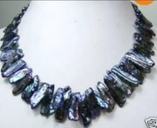

FREE SHIPPING>>>@@ > N3807 Natural abnormal shape and Black pearl necklace 18