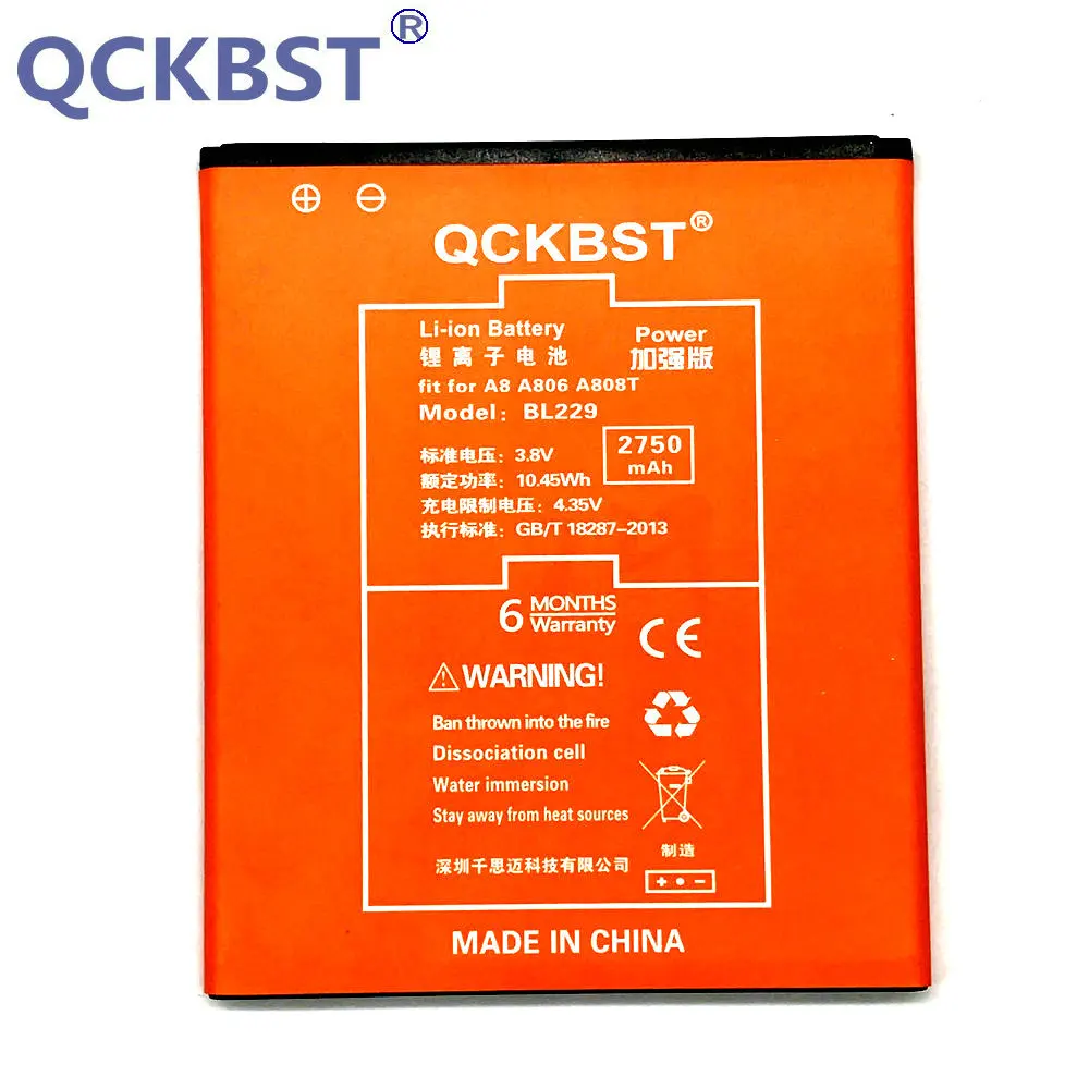 Аккумуляторная батарея BL229 для телефона Lenovo A8 A806 A808T 2750 мАч|battery for lenovo|battery forbl229