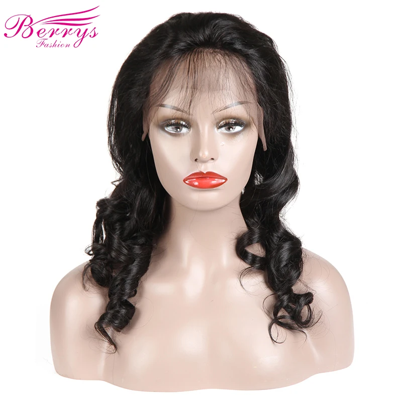 

Lace Frontal Human Hair Wig Loose Wave 130% Density Brazilian 13x4 Lace Remy Hair Wig Pre-pluncked With Baby Hair Berrys Fashion