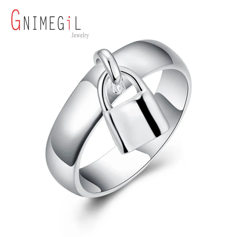 hot-silver-lock-pendant-finger-rings-fashion-jewelry-wedding-gift-for-woman-top-quality-r014