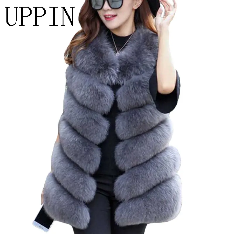 

UPPIN Winter Warm Vest New Arrival Fashion Women Import Coat Fur Vest High-Grade Faux Fur Coat Fox Fur Long Vest Plus Size S-3XL