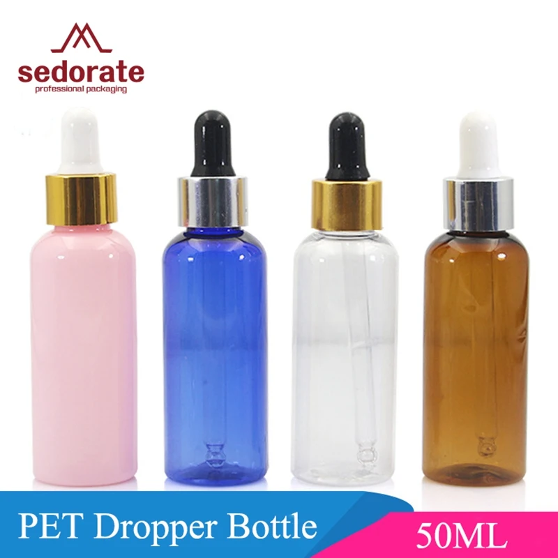 

Sedorate 50 pcs/Lot High Quality Plastic PET Dropper Bottle For Essential Oil 50ML Rubber Dropper Bottles Container JX054-2