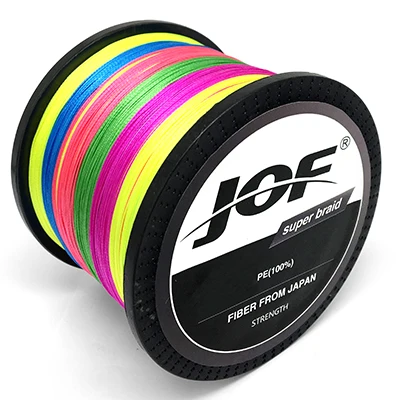 JOF 8 Strands 1000M 500M 300M PE Braided Multifilament Fishing Line Japan Multicolour Fishing Weave Extreme Super Strong Multicolor