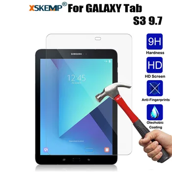 

XSKEMP 9H Real Tempered Glass Screen Protector Film For Samsung Galaxy Tab S3 9.7 T820 T825 Anti-Shatter Tablet Protective Guard