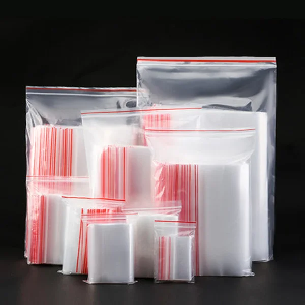 

100pcs 0.08mm Thicken Plastic Clear Ziplock Zip Zipped Lock bag kitchen Food nut Storage Package Jewelry earring bags Reclosable
