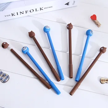 

40 Pcs Bear Cartoon Neutral Pen Student Office Cultural Supplies Medium Pen Wholesale Kawaii School Supplies Cute Stationary