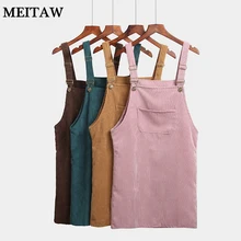 Nuevo 2020 Otoño Invierno Retro vestido de pana Casual sin mangas Sarafan suelta chaleco vestidos de mujer Vintage vestido de fiesta