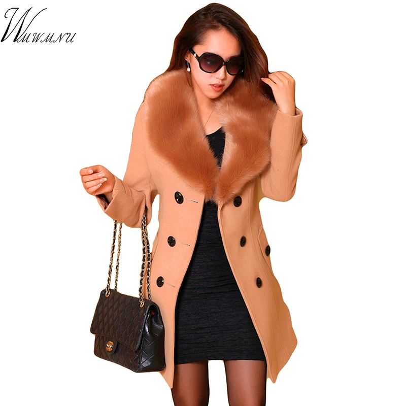 

WMWMNU Women Coat 2017 Winter And Autumn Fashion Female Wool Coat Full Sleeve Long Cloaks Outwear Back Lace Up Wool Coat New