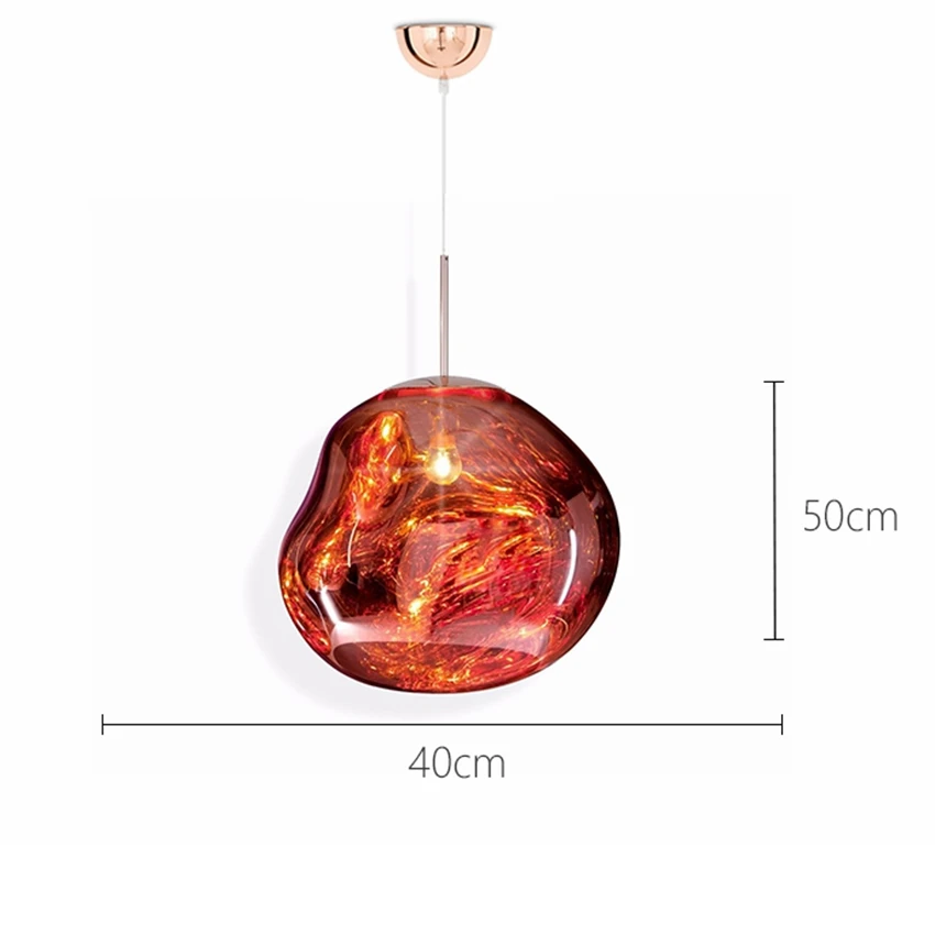 Современный светодиодный светодиодные люстры канделябры расплава лава лампа подвесной светильник подвесной стеклянный светильник Спальня домашние люстры Кухня настенные светильники - Цвет абажура: Red 40CM