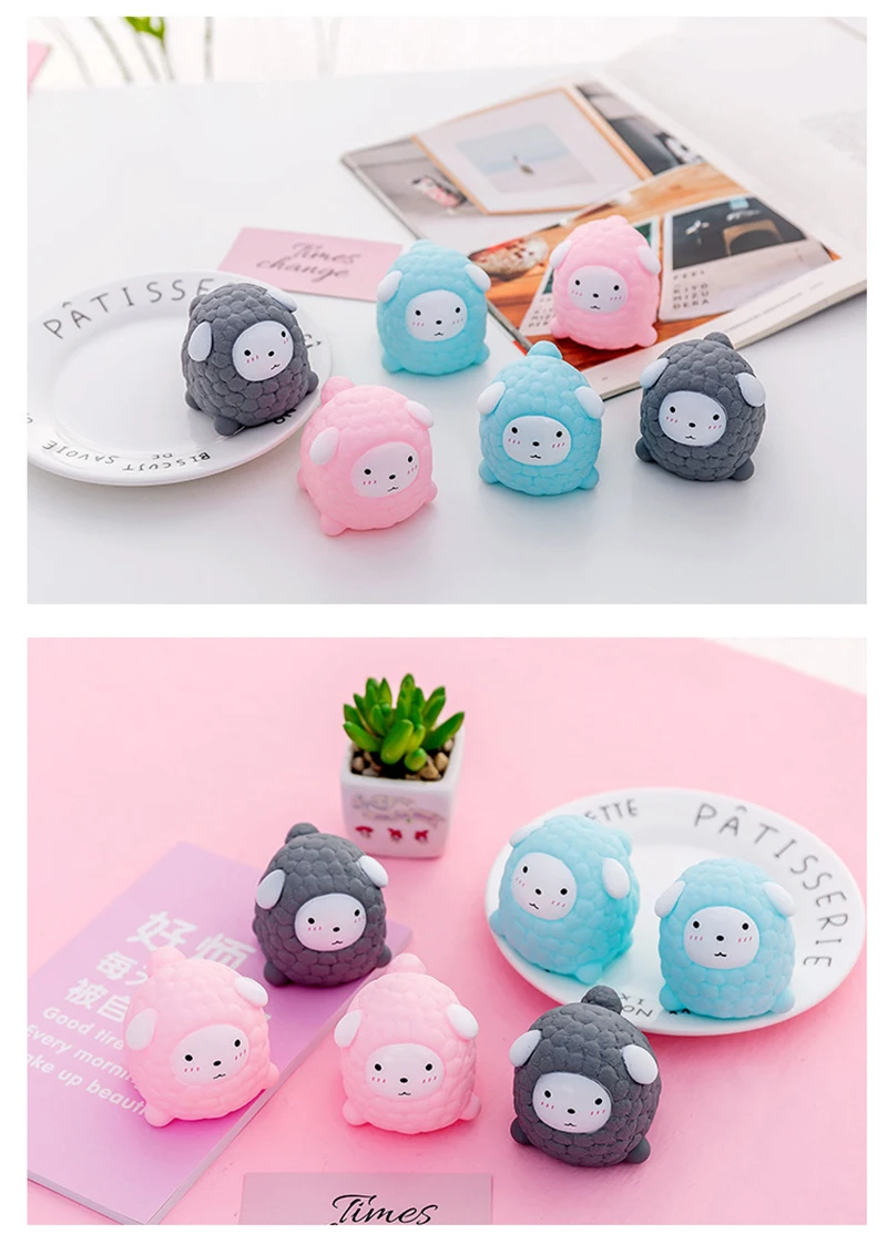 Cute Little Sheep Anti Stress Squeeze Ball Novelty Soft Animal Vent Balls Decompression Tricky Toy Gift T0726 (2)