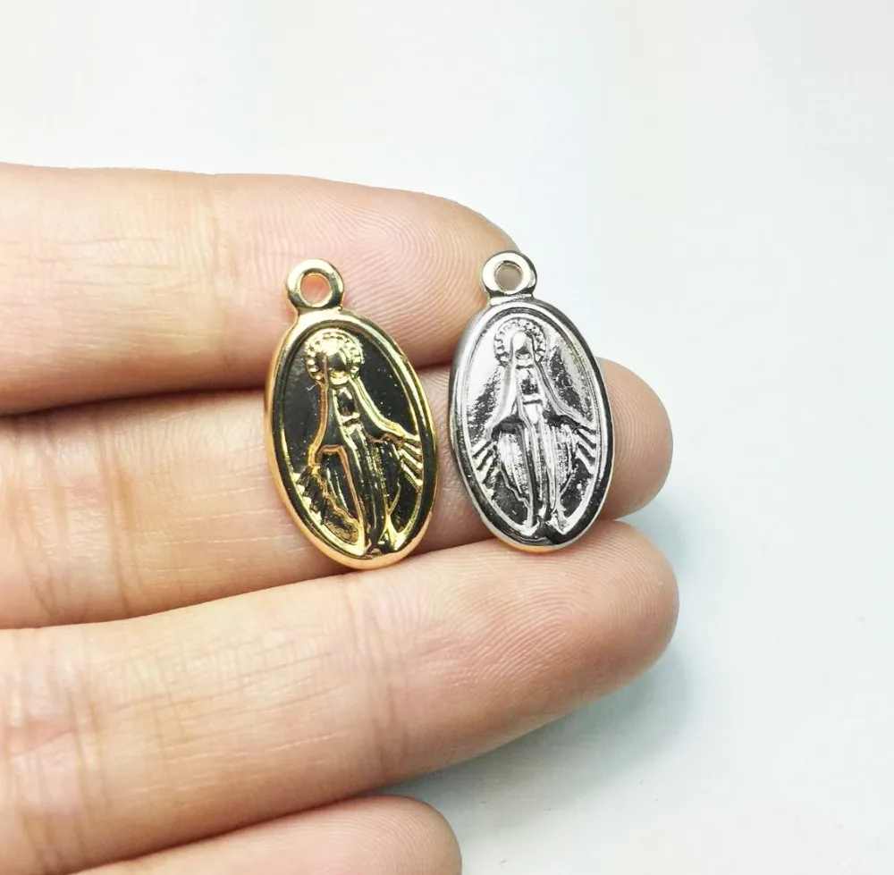 

Eruifa 20pcs 18*12mm Jesus Oval Coin Zinc Alloy necklace,earring bracelet jewelry DIY handmade Gold and Burnished silver