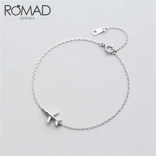 Браслет ROMAD Plan в форме стерлингового серебра 925, тонкая цепочка, очаровательные браслеты для женщин, модные ювелирные изделия, Браслеты mujer moda R4