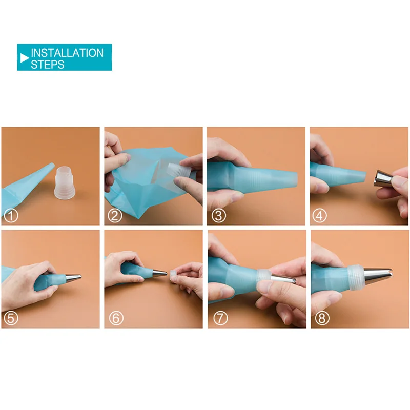 DIY Силиконовые Обледенение Трубопроводы Крем Кондитерский Мешок С 6 шт.