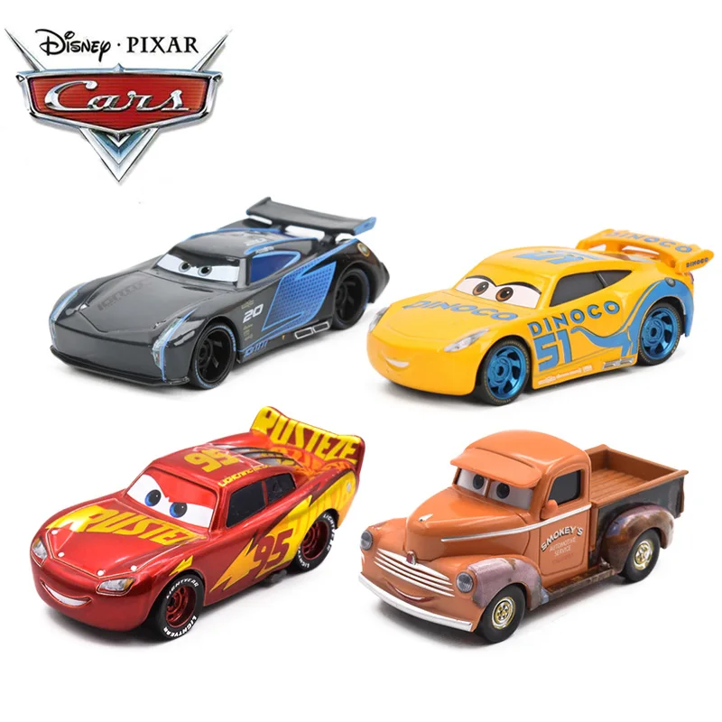 Disney Pixar Cars 3 Toy Lightning McQueen Mater Storm Jackson Dinoco Cruz Ramirez модель автомобиля из металлического
