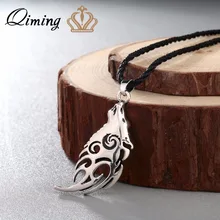 QIMING Puck Collar para Mujeres Hombres joyería Valknut vikingos amuleto colgante collar Original Norse Lobo cabeza Animal collares(Hong Kong,China)