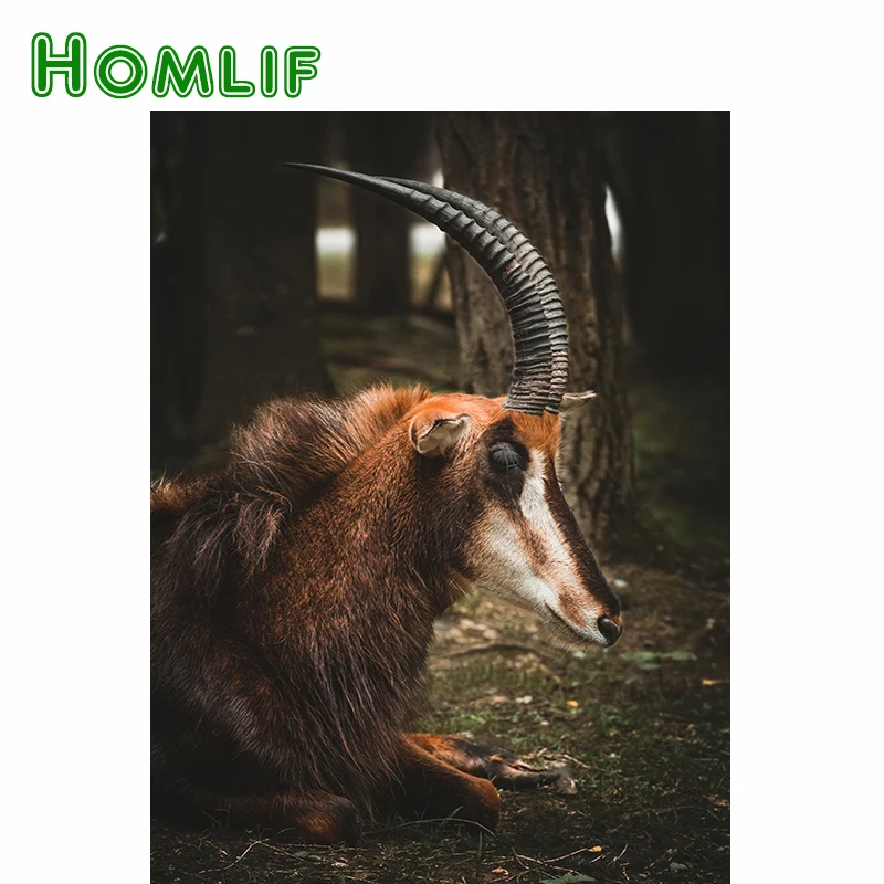 HOMLIF полный квадратный/круглый дрель 5D DIY алмазной живописи &quotАнтилопа