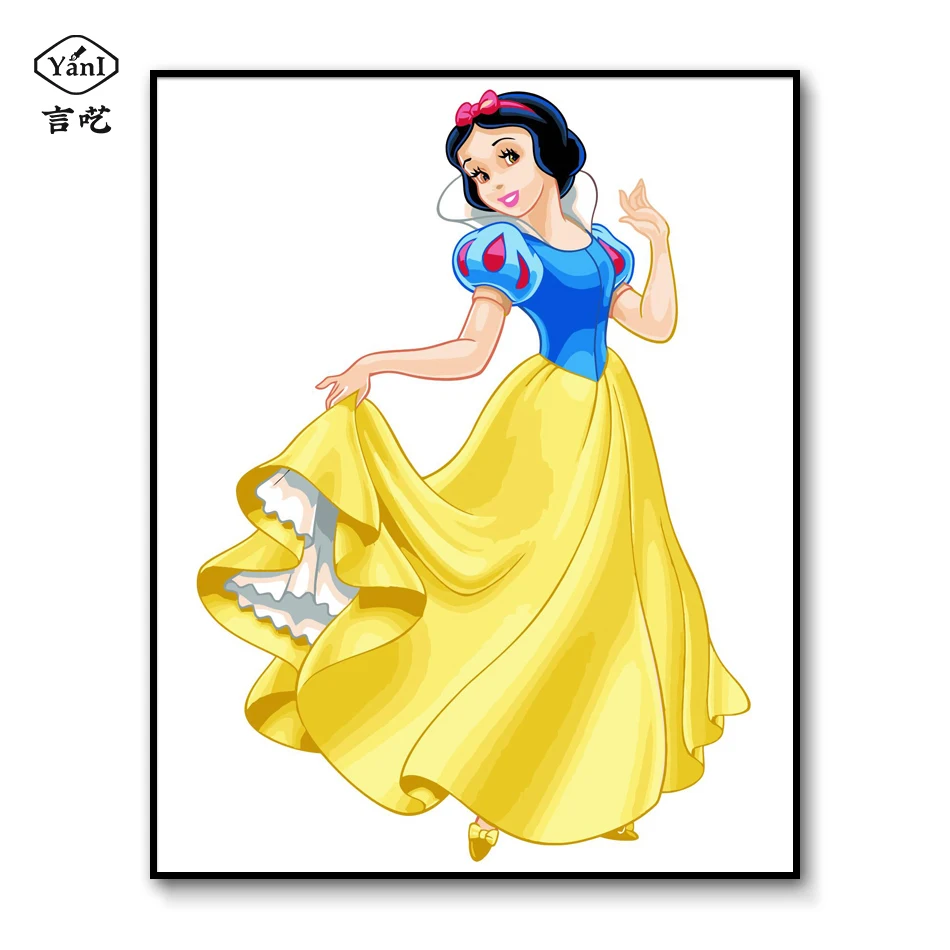 Princess Elsa DIY Painting by Numbers for Children Anna Paint by Number kits Snow White Coloring by Number