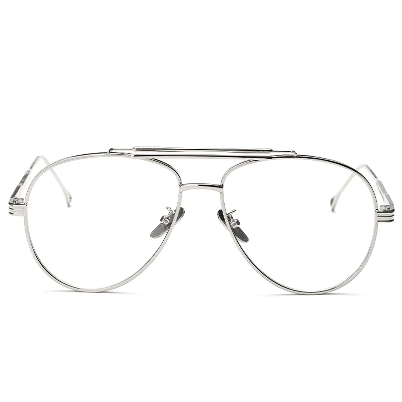 Peekaboo clear lens gold male spectacle frames for men retro flat