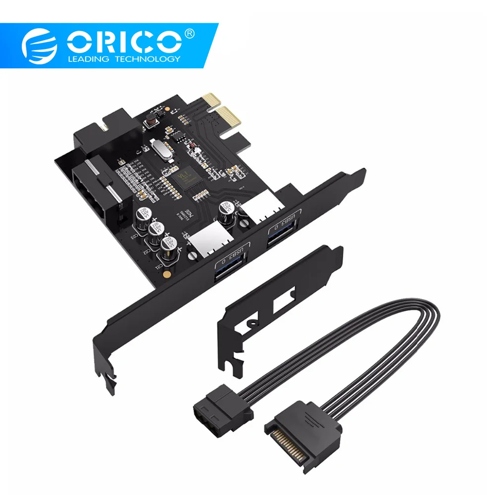 ORICO PVU3-2O2I Desktop 2 порты и разъёмы с VLI чипсет USB3.0 PCI Express карты USB3.0 концентратор контроллер адаптер с 19Pin - изображение