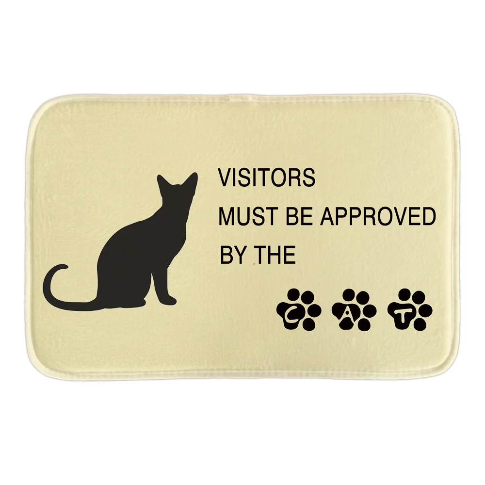Meow Visitors Must Be Approved By The Cat Decorative Indoormat Soft