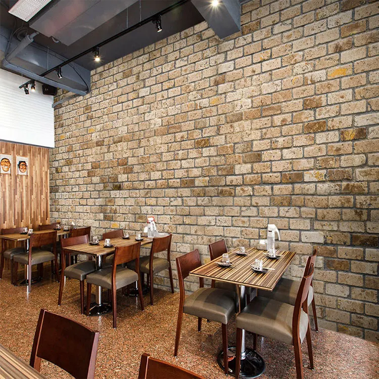 На заказ 3d Фреска 3D моделирование обои кафе ресторан Гостиная Бар Чайный домик украшение пасторальный старый кирпич Обои фреска