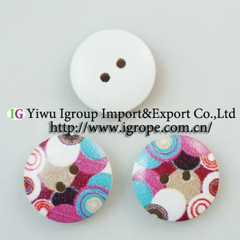 

100PCS round painting wooden buttons 15MM sewing clothes boots coat accessories 412-MCB