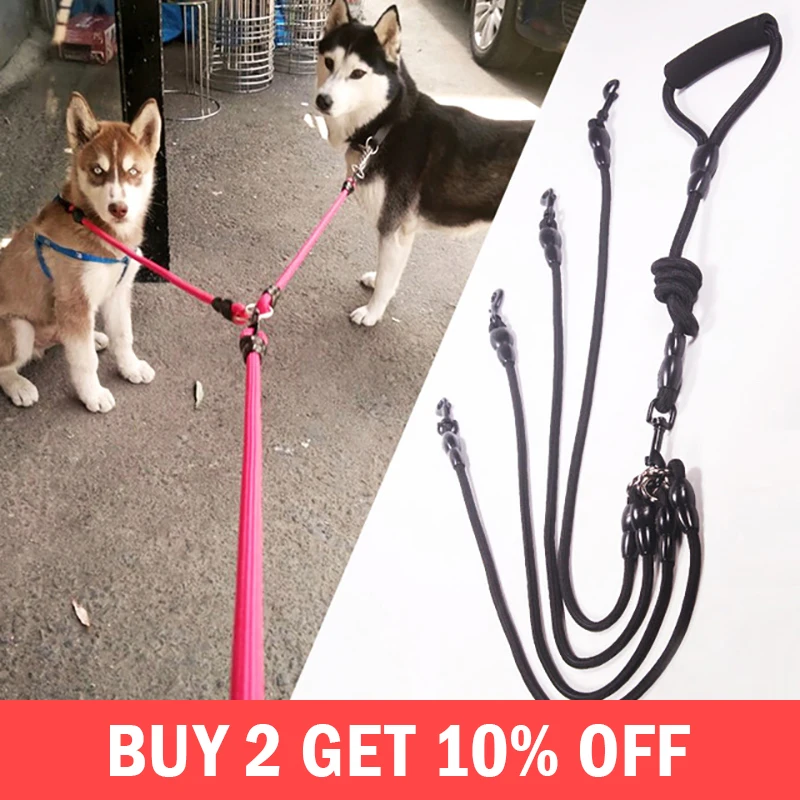 

Multiple Pet Dogs Ropes Leashes Outdoor Supplies Running Jogging Harnesses Rope Walk Pets Chain Dog Puppy Traction Products