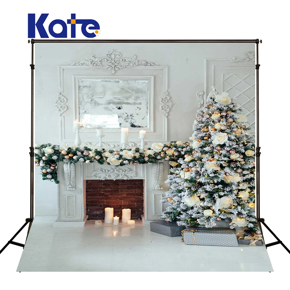

KATE Photo Background Christmas Backdrop Indoor White Backdrop Christmas Tree Background Christmas Tree Candles Background
