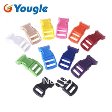 YOUGLE 100 шт./лот 1/" Пряжка цветная изогнутая боковая пластиковая пряжка для паракордового браслета 11 цветов