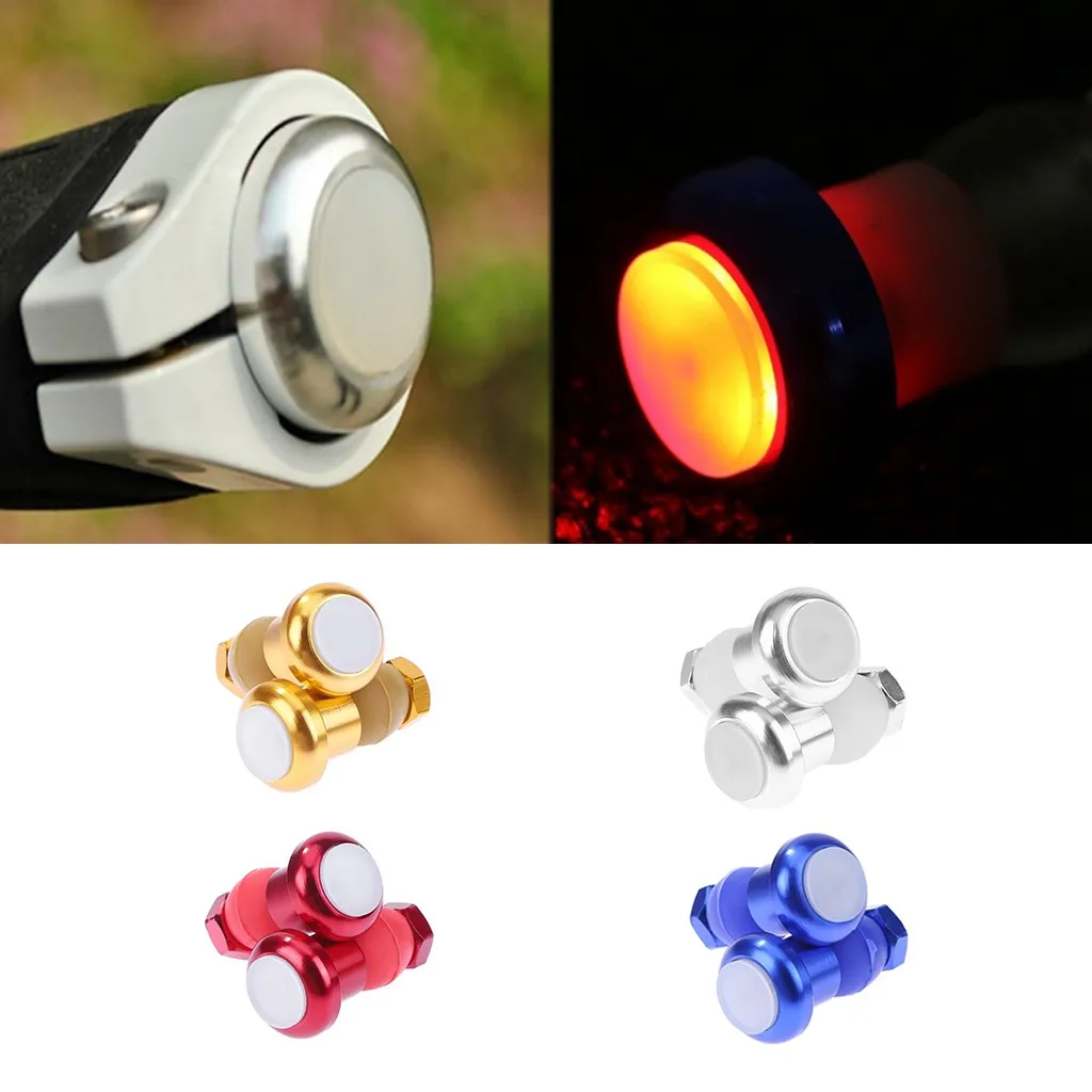 Perfect Bicycle Bike Handle Bar End Plug 2 Mode Red Light LED Warning Safety Lamp 2 lighting modes Alloy plastic increase road safety 0