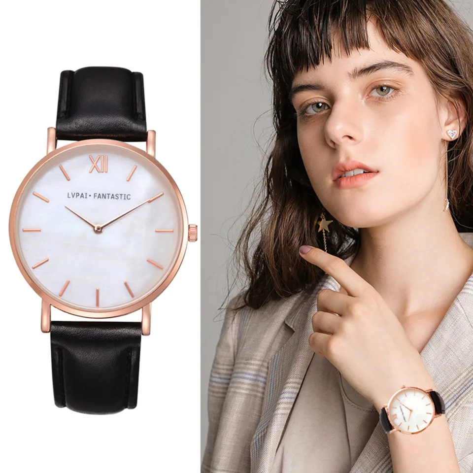 leather wrist watch for ladies