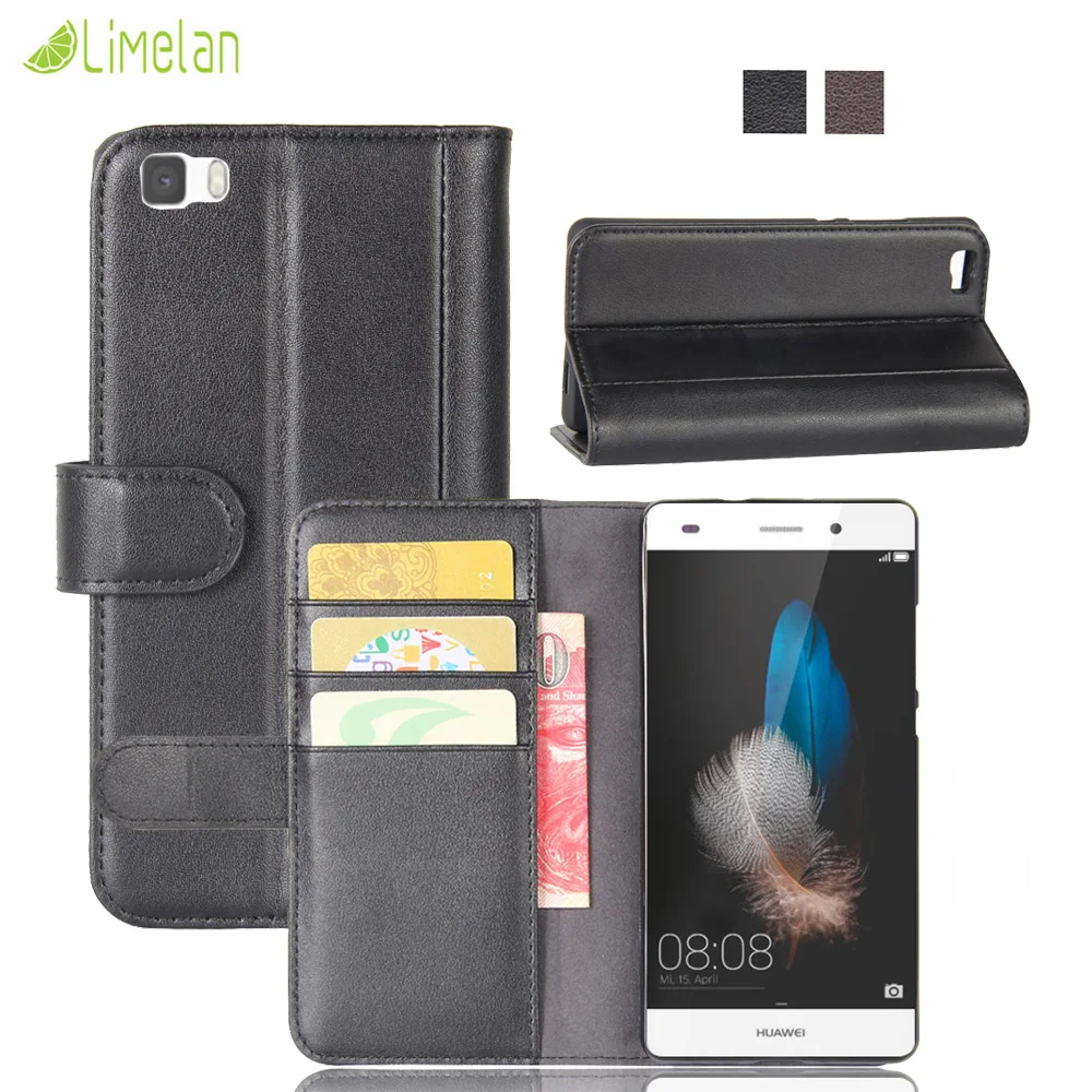 Limelan For Huawei P8Lite case Luxury Genuine Leather Flip Wallet Phone Cover Coque for P9Lite P9 G9 Lite 2017 Shell Bag | Мобильные
