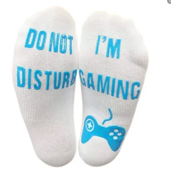 

"DO NOT DISTURB GAME, I'M PLAYING" Words Creative Hip Hop Street Unisex Women Cotton Skateboard Funny Cute Socks Harajuku Sokken